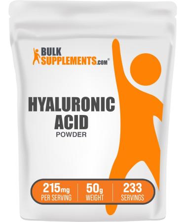 BulkSupplements.com Hyaluronic Acid (Sodium Hyaluronate) - Hyaluronic Acid Supplements - Anti Aging Supplement - Pure Hyaluronic Acid (50 Grams - 1.8 oz) 1.76 Ounce (Pack of 1)