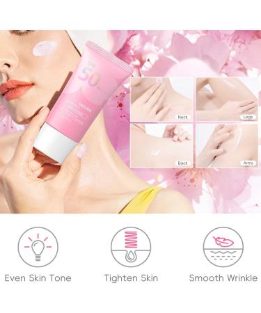 MAOYING Body lotion with cherry blossom SPF 50 PA+++ UV sunscreen fluid a light longlasting moisturizer for all skin types - Buy Online on GoSupps.com