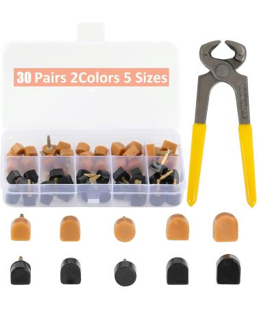 YEHAM 30 Pairs High Heel Shoes Replacement Tips - Round & Square Heel Repair Caps with 6 Heel Pliers - Black & Beige Colors - Buy Online on GoSupps.com