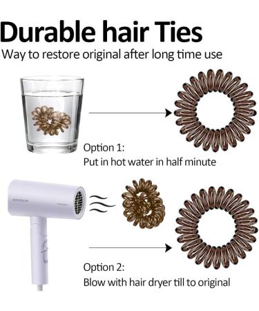 Set of 12 Spiral Hair Ties in 4 Colours Phone Cord Design Ponytail Holder or Hair Band Elastic Hair Bands for Women and Girls - Buy Online on GoSupps.com