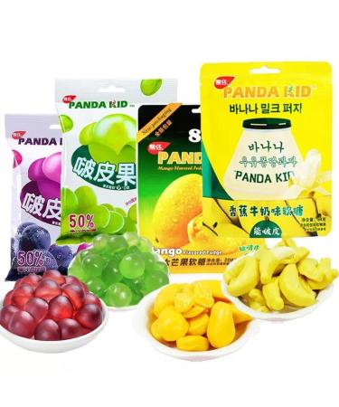 Banana milk gummy candy durian candy juice candy Mango Soft Candy Assorted Candy Chinese Candy Fruit Flavor Candy Hand peeled candy Chewing Candy (Multi flavor mixed candy 1 bag) Multi flavor mixed candy 1 bag