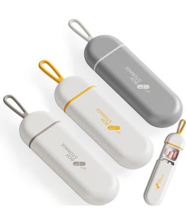 3 Packs Pill Organizer 3 Compartments Portable Pill Case Travel Moisture Proof Pill Box for Tablets Vitamins Cod Liver Oil Supplements and Medication