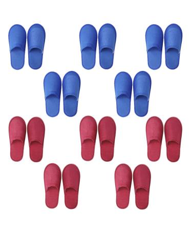 Tianmao 10 pairs slipper hotels lipper terry lip slippers with closed toes universal size 29 * 11cm guest slippers disposable lip for spa party guests hotel and travel unit size 5 blue
