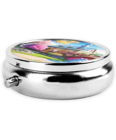 Unicorn Fairy Tale Round Pill Box | 3 Compartment Portable Organizer for Purse & Pocket | Travel-Friendly Pill Holder - Buy Online on GoSupps.com