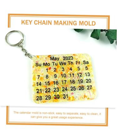 LALAFINA Mold Epoxy Chic Silicone Key Calendar Pendant Keychain Creative Multipurpose Making Chain for Diy White 25.3x24cm - Buy Online on GoSupps.com