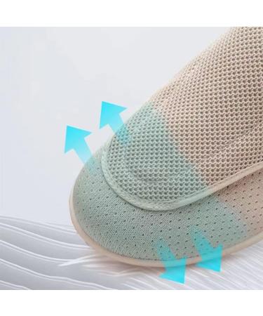 Men's Adjustable Wide Width Diabetic Shoes - Non Slip Velcro Sneakers for Swollen Feet - Beige - Size 10 - Buy Online on GoSupps.com