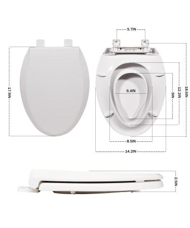 Elongated Toilet Seat with Built-in Potty Training Seat - Durable Plastic, White Cover - Replacement Seat 4012 - Buy Online on GoSupps.com