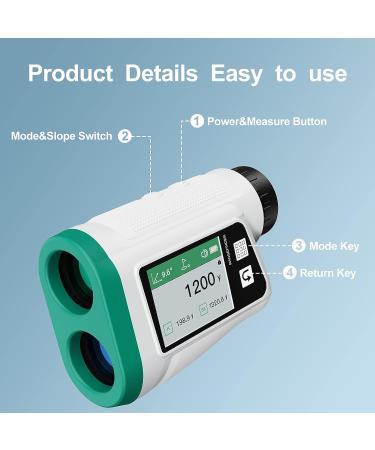 WIBENTL 1200 Yards Golf Range Finder with 6X Magnification - High-Precision Slope Angle, Flag Pole Locking, Pulse Vibration - USB Charging Rangefinder for Golfing - Fast Focus - Buy Online on GoSupps.com