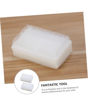 Ciieeo 2-St Brush Sponge for Sensory Play & Nail Care | Weight Vest & Surgical Scouring Brush | White Plastic 8x4.7cm - International Shipping Available - Buy Online on GoSupps.com