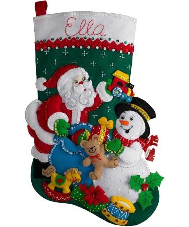 Bucilla Santa & Snowman 18-Inch Felt Stocking Kit - DIY Christmas Applique - Buy Online on GoSupps.com