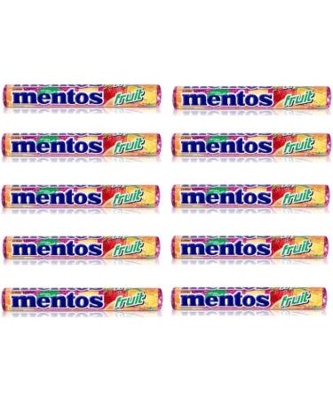 Mentos Fruit Sweets Rolls 38g (Pack of 10) Multipack Chewy Dragees Mints Tubes - Buy Online on GoSupps.com