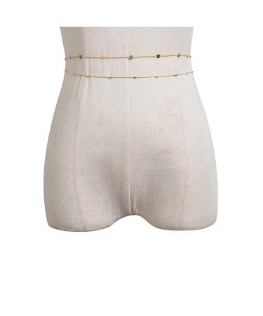 Vintage Thin Beads Link Belly Chain - Light Gold Summer Fashion Body Jewelry - Buy Online on GoSupps.com