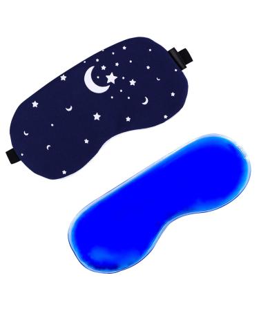 ULTNICE sleep mask with cooling pad eye mask for sleeping eye protection for women and men (blue)