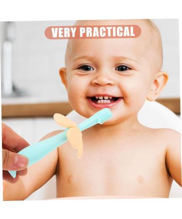 Minkissy Silicone Baby Toothbrush - 1 Pack Children s Oral Care Manual Training Toothbrush - Blue - Buy Online on GoSupps.com