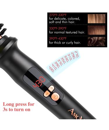 AmoVee 1 Inch Curling Iron Brush - Ceramic Tourmaline Ionic Hot Brush for All Hair Types Dual Voltage Instant Heat & Auto-Off | International Shipping Available - Buy Online on GoSupps.com