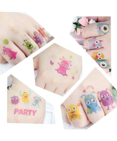 Ooopsi Monster Temporary Tattoos for Kids - 120+ Cute Cartoon Stickers for Boy Girl Birthday Party Favors - Buy Online on GoSupps.com