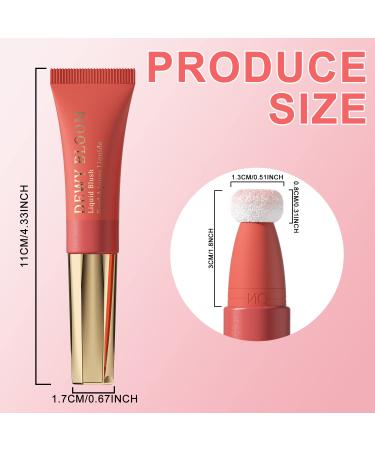 KQueenest Hot Coral Liquid Blush with Cushion Applicator - Dewy Finish Cheek Tint Wand - Buy Online on GoSupps.com