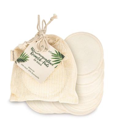 puremetics cosmetic pads (10 pieces) including laundry bag | Reusable zero waste cotton pads | 100% plastic-free