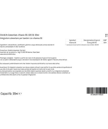  CHILDLIFE ChildLife Essentials liquid vitamin D3 30 ml 500 IU vitamin D3 per dose unflavored gluten-free soy-free non-GMO - Buy Online on GoSupps.com