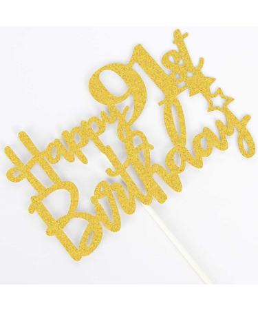 Tenhaisi Gilttery Gold Happy 91st Birthday Cake Topper Fabulous 91 Birthday Party Sign - Cake Topper 91 - We Still Do 91 Years Loved Party Decoration - Buy Online on GoSupps.com