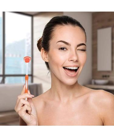 Tongue Scraper 2 Pack - Orange | Fight Bad Breath - Tongue Brush Cleaner - Buy Online on GoSupps.com