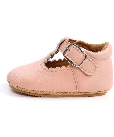 Baby Anti-Slip First Walking Shoes - Soft Sole Toddler Sneakers for 12-18 Months - Wide Pink PU Leather Prewalkers with Sock - Buy Online on GoSupps.com