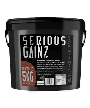The Bulk Protein Company SERIOUS GAINZ - Whey Protein Powder - Weight Gain Mass Gainer - 30g Protein Powders (Chocolate 5kg) Chocolate 5 kg (Pack of 1)