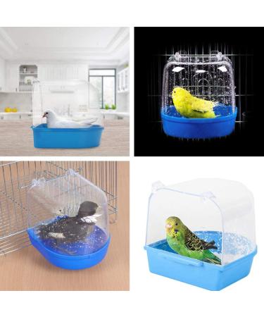 Small Blue Bird Bath Cage for Cockatiel, Budgerigar, Macaw, Finch, Parakeet, Conure, Canary - Shower Supplies for Pet Parrots - Buy Online on GoSupps.com