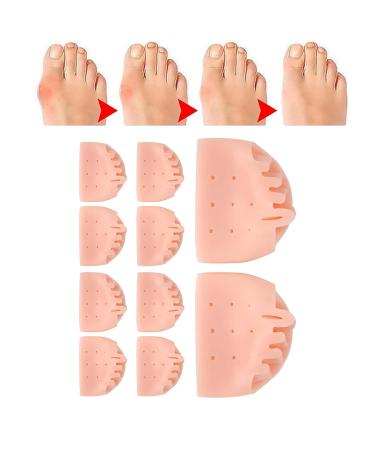 5pcs Full Foot 5 Holes Hallux Valgus Corrector Bunion Splints - High Elasticity SEBS Toe Straightener Pad for Bunion Relief - Leg & Foot Supports (Brighten Skin Tone) - Buy Online on GoSupps.com