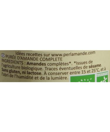 PERL'AMANDE - Raw Puree - 100% Whole Almond - Organic - 300 g - Buy Online on GoSupps.com