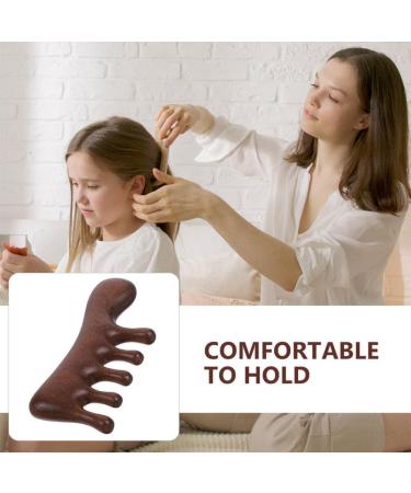 Patkaw Scalp Massage Comb Set - 2 Natural Wooden Wide Tooth Hair Combs | Antistatic Sandalwood Gua Sha & Head Massage Device - Buy Online on GoSupps.com
