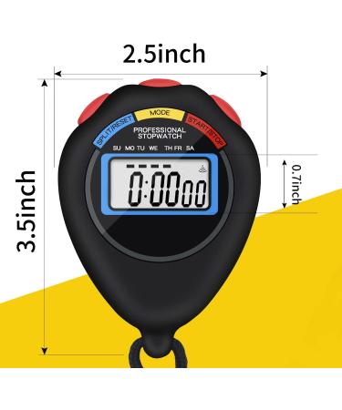 12 Pack Multi-Function Electronic Digital Sport Stopwatch Timer - Date Time Alarm - Ideal for Sports Coaches, Fitness Coaches, Referees - Large Display (Black) - Buy Online on GoSupps.com