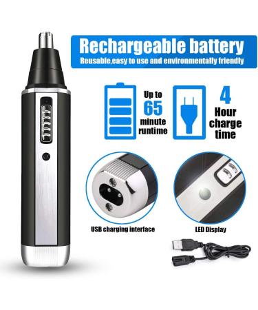 USB Rechargeable 4 in 1 Nose and Ear Hair Trimmer - Painless Dual Edge Blades for Men and Women - Water Resistant - Easy Cleansing - Buy Online on GoSupps.com