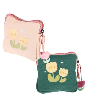 Gleavi 2st storage bag for women's bandages female pads bag change reusable pads bag for tampone insert menstrual pad girl summer bed linen made of cotton -sorted -2 15.5x15.5cm