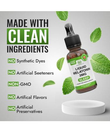 Benevolent Liquid Melatonin Drops for Adults and Kids 3mg - Melatonin Liquid as Fast-Acting Sleep Aid to Fall Asleep Faster & Longer - Non-GMO & Made in USA - Berry Vanilla Flavor 2 Month Supply 2 Fl Oz (Pack of 1) - Buy Online on GoSupps.com