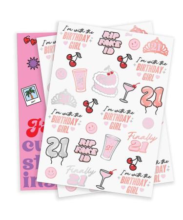 XO Fetti Finally 21 Temporary Tattoos - 54 Metallic Styles | Rose Gold & Silver - 21st Birthday Party Decorations - Buy Online on GoSupps.com