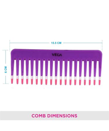 Vega 1268 Shampoo Comb - 1 Pc | Detangling Hair Brush for Smooth & Tangle-Free Hair - Buy Online on GoSupps.com