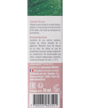  Olioseptil OLIOSEPTIL - Lip gel - Made from 100% pure and natural essential oils - Soothes and heals - Vegan - 10ml tube - Buy Online on GoSupps.com
