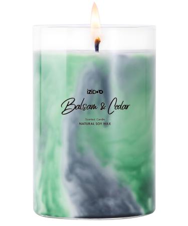 IZIDDO Colourful Scented Candles Balsam & Cedar Aromatherapy Candle 15oz 90Hour Burn Long Lasting Natural Handmade Candle Candles for Home Scented Birthday Candle Candles Gifts for Women Men Balsam & Cedar 15oz