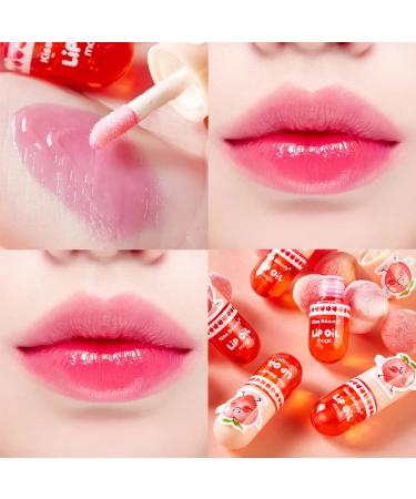 3 PCS Color Changing Hydrating Lip Tint Stain Capsule Lip Gloss Oil - Moisturizing Lip Glaze for Cherry Red Lips - No Cup Discoloration - Buy Online on GoSupps.com