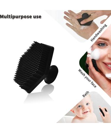 VWMYQ Silicone Face Scrubber for Men - Gentle Exfoliator Pad & Massager | Black Facial Cleansing Brush for Dead Skin Removal - Buy Online on GoSupps.com