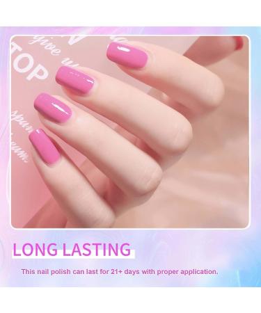 Pink Nail Polish - Dusky Pink Nail Varnish - Summer Coloured Grey Pink Quick Dry Nail Varnish - Water Based Chip Resistant No Need UV Air Dry DIY Nail Art (Dark Pink) - Buy Online on GoSupps.com