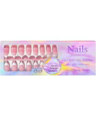 White French Tip Press on Nails | Artificial Full French Nails for Women - Beauty Products for Home Wedding Dating Gathering Traveling Pochy 05 - Buy Online on GoSupps.com
