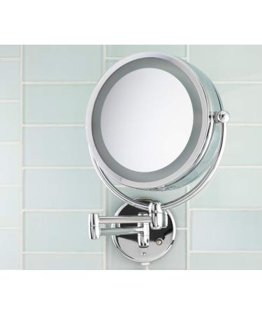 Revolutionize Your Space with Danielle Revolving Wall-Mounted Day/Night Lighted Mirror - 10X Magnification, Chrome Finish - Buy Online on GoSupps.com