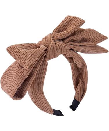 amangul Layered Bowknot Headbands for Woman Anti Slip Headbands Skincare Wide Brim Headband for Girls Washing Face Makeup(Khaki) - Buy Online on GoSupps.com
