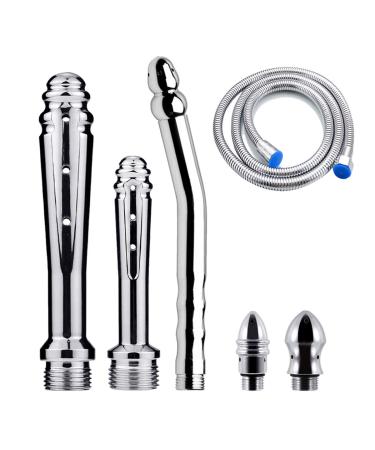 Shower Douche Enema Kit Metal Shower Heads Shower Nozzle System Handheld Shower for Cleanse Kit - with 59 inch Hose (3 Style)