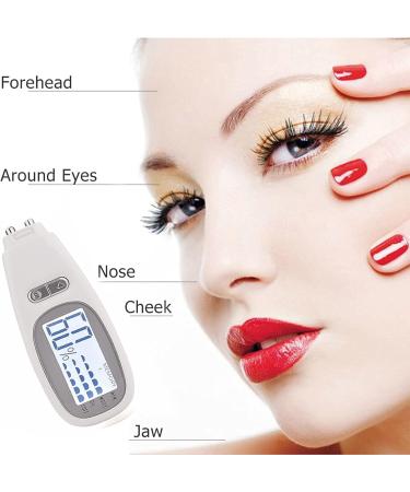Skin Moisture Oil Softness Analyzer Digital Percentage Result AG13 Battery LCD Display Skin Care Tool Elitzia ET302 Mini Portable White - Buy Online on GoSupps.com