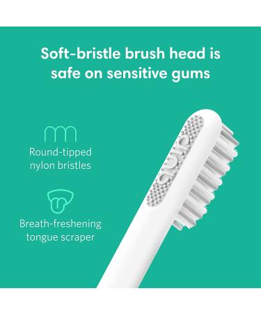 quip Adult Electric Toothbrush - Sonic with Travel Cover, Soft Bristles, Timer & Metal Handle - Silver - Buy Online on GoSupps.com