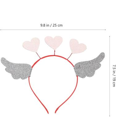 Beavorty Hair Bands Valentines Day Heart Headband Sequin Heart Head Boppers Angel Wing Hair Band Loving Heart Antenna Headband Wedding Hair Loop Hair Accessories for Holiday Pink Headband - Buy Online on GoSupps.com
