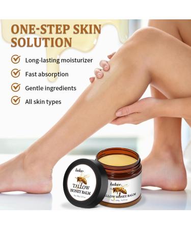 Beef Tallow and Honey Balm - Tallow Honey Skin Balm - Skin Moisturizer for Face & Body (03 Unscented) Unscented 3.53 Ounce (Pack of 1) - Buy Online on GoSupps.com